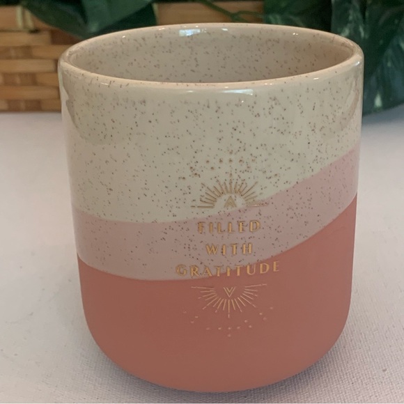 Filled With Gratitude Pottery Plant Pot Desert Colors Gold Writing Inspirational - Picture 8 of 15